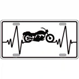Motorcycle Heart Beat Novelty Metal License Plate Tag 12" x 6" Automotive (LP)