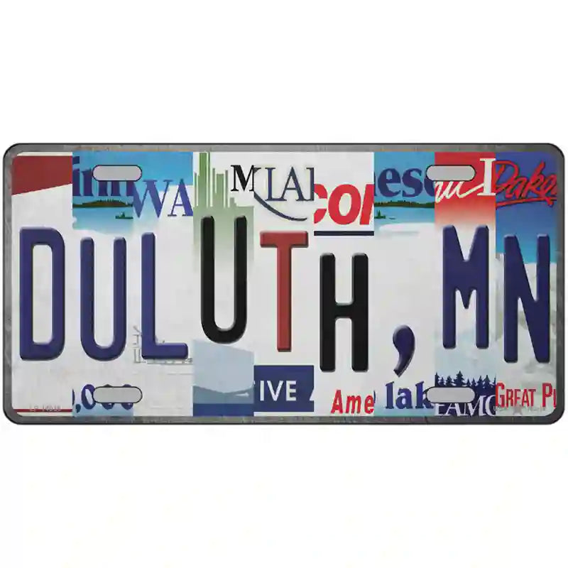 Duluth MN Strip Art Novelty Metal License Plate Tag 12" x 6" (LP)