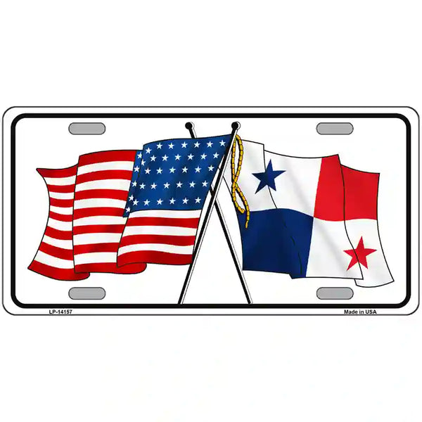 Panama Crossed US Flag License Plate Tag | Smart Blonde