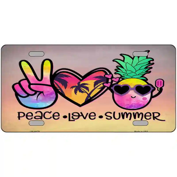Peace Love Summer Novelty Metal License Plate | Smart Blonde
