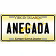 Virgin Islands Anegada Novelty Metal License Plate 12" x 6" Automotive (LP)