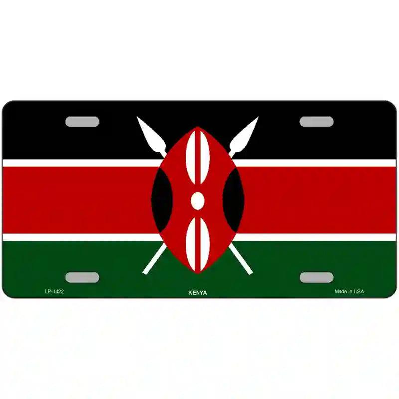 Kenya Flag Metal Novelty License Plate 12" x 6" (LP)