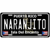 Naranjito Puerto Rico Black Novelty Metal License Plate 12" x 6" (LP)