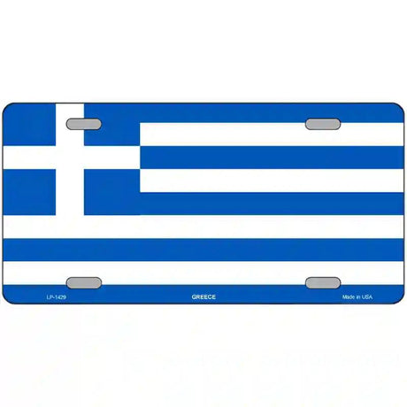 Greece Flag Metal Novelty License Plate 12" x 6" (LP)