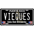Vieques Puerto Rico Black Novelty Metal License Plate 12" x 6" Automotive (LP)
