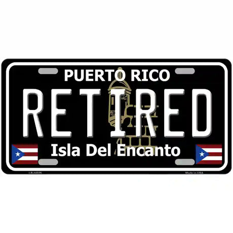 Retired Puerto Rico Black Novelty Metal License Plate 12" x 6" (LP)