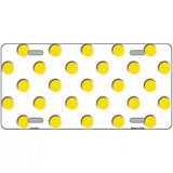 Yellow White Polka Dot Metal Novelty License Plate 12" x 6" (LP)