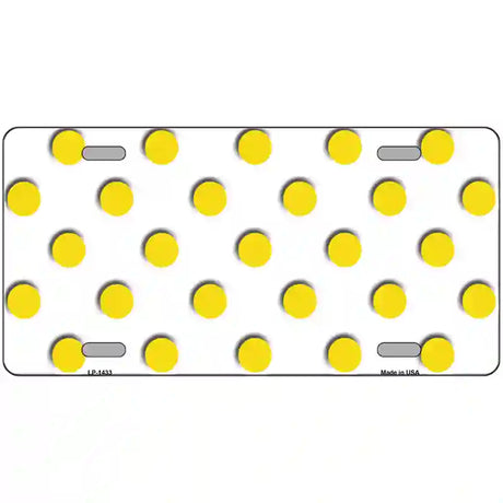 Yellow White Polka Dot Metal Novelty License Plate 12" x 6" (LP)