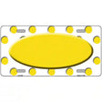 Yellow White Polka Dot Yellow Center Oval Metal Novelty License Plate 12" x 6" (LP)