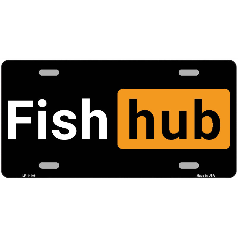 Fishhub Novelty Metal License Plate LP-14468