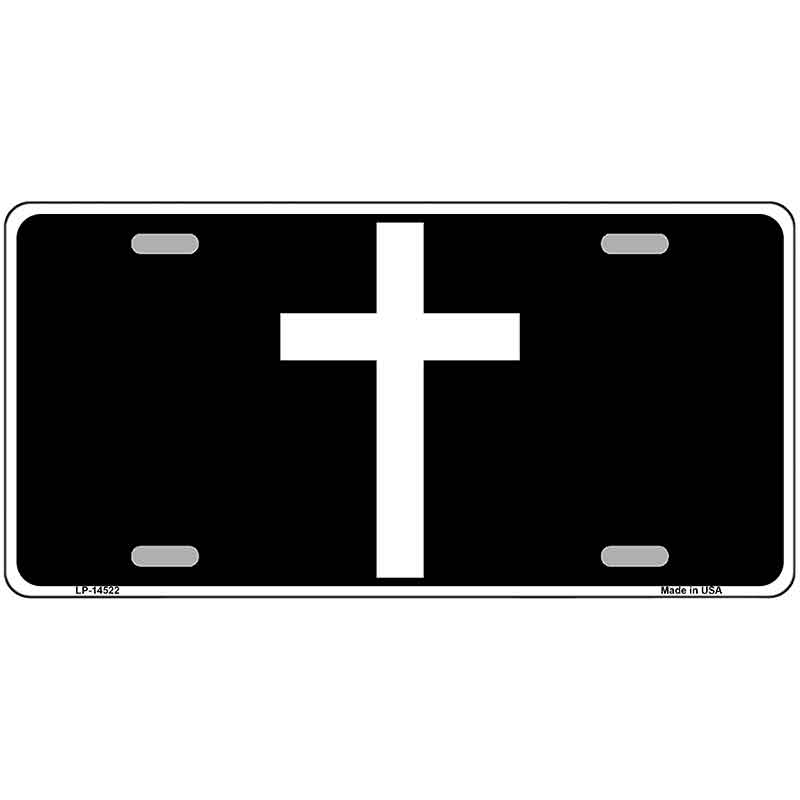 Cross Silhouette Novelty Metal License Plate LP-14522