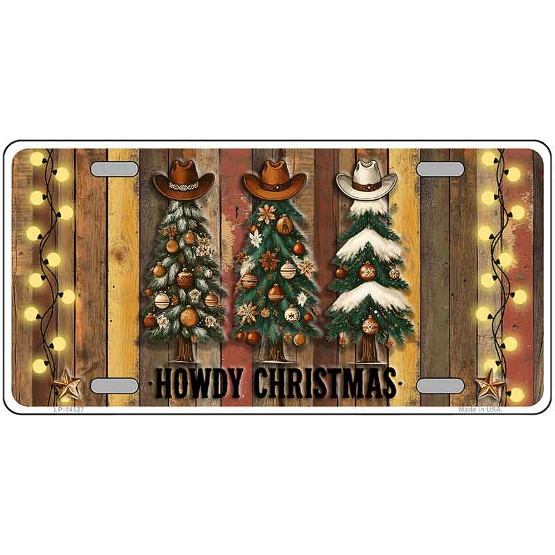 Howdy Christmas Novelty Metal License Plate LP-14527