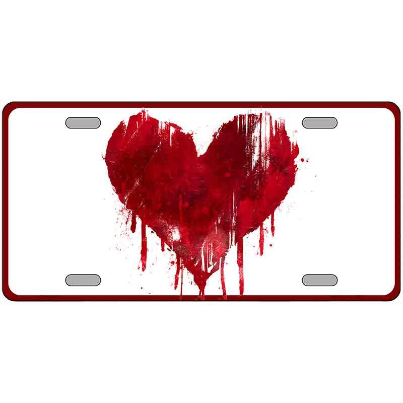 Bloody Heart Novelty Metal License Plate LP-14538