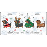 Just a Christmas Weiner Novelty Metal License Plate LP-14552