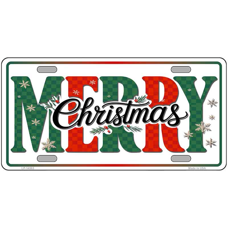 Merry Christmas Novelty Metal License Plate LP-14563