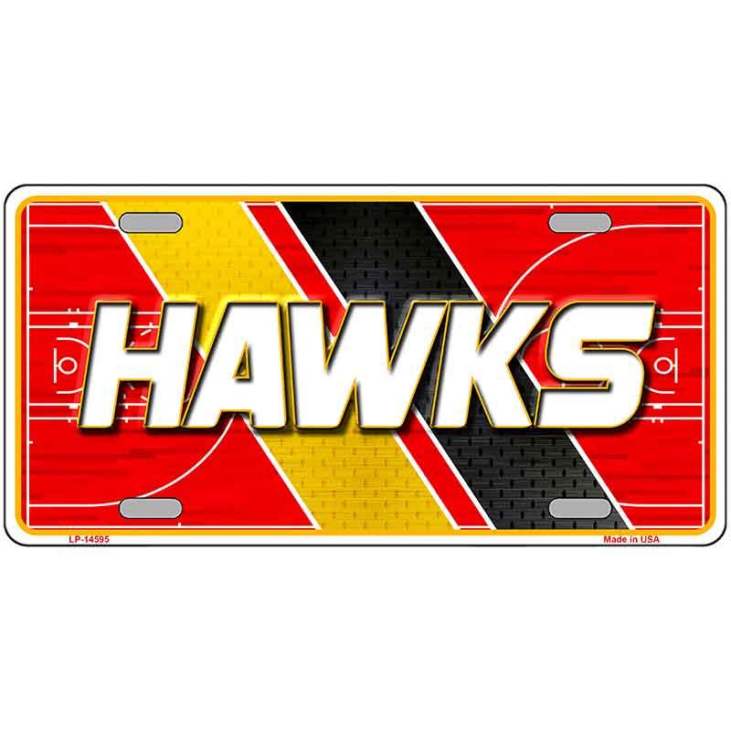 HAWKS Graphic Novelty Metal License Plate LP-14595 12" x 6" Automotive (LP)