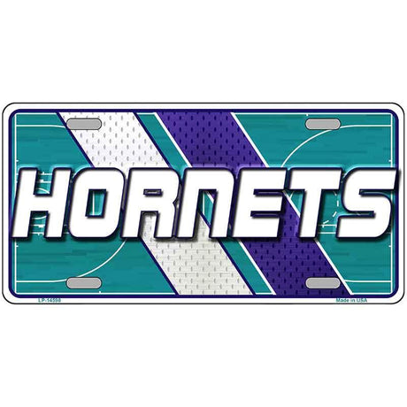 License plate with 'Hornets' text and sports team logo on a white background