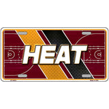 License plate with 'HEAT' text on a basketball court design
