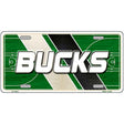 License plate with 'Bucks' text on a basketball court design