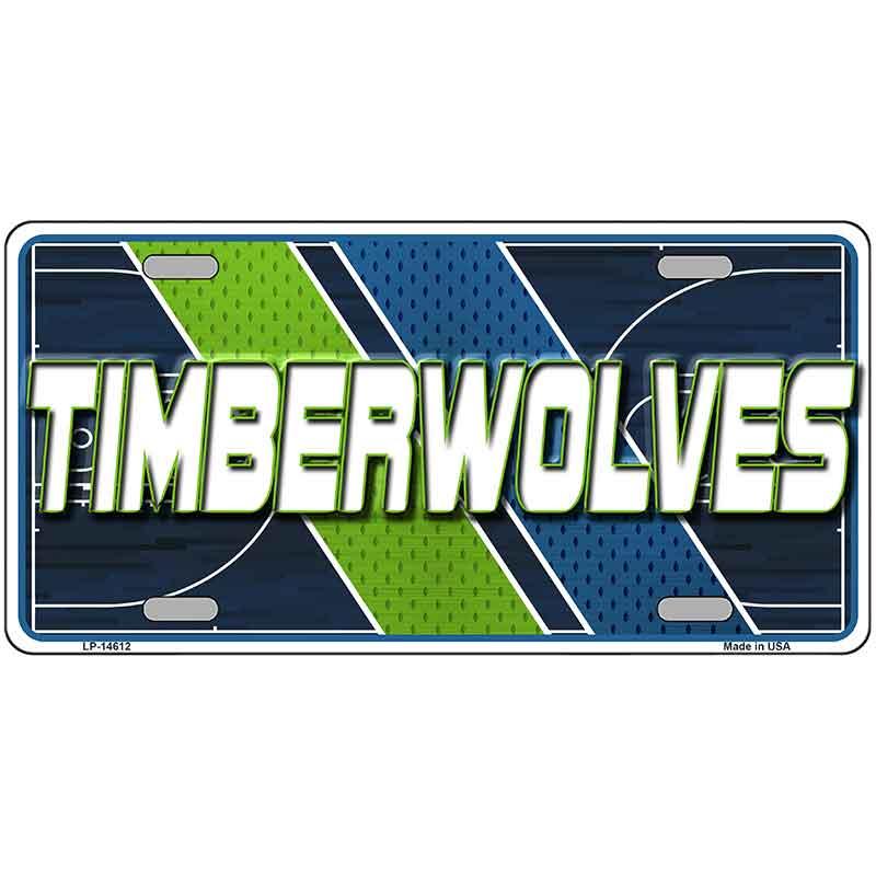 Timberwolves license plate with basketball court design