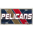 License plate with 'Pelicans' text on a colorful background