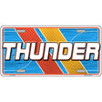 License plate with 'THUNDER' text on a colorful background