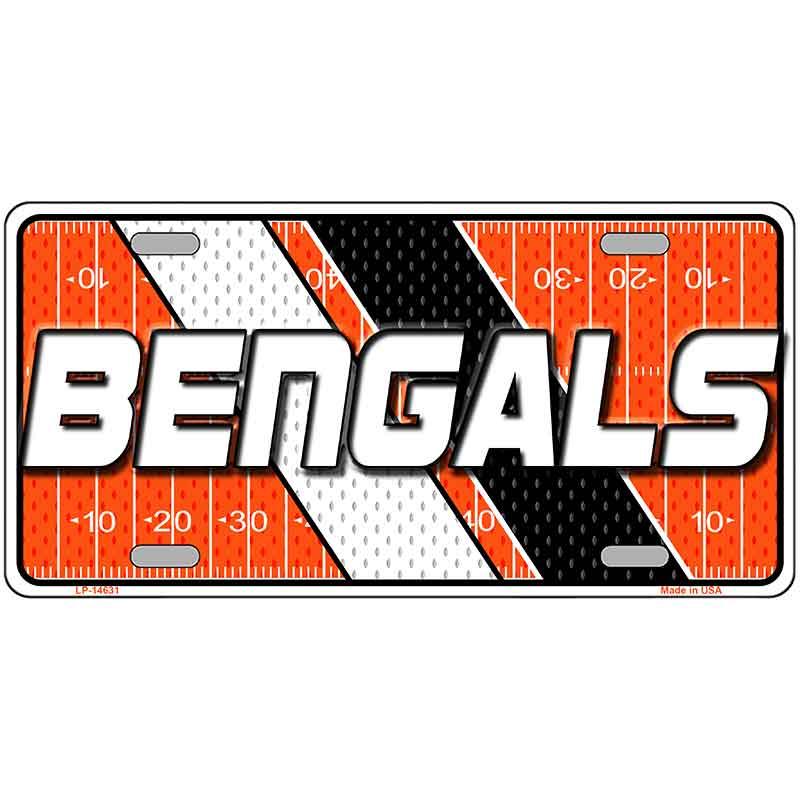 BENGALS Graphic Novelty Metal License Plate LP-14631 12" x 6" Automotive (LP)