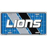 License plate with 'LIONS' text on a football field design
