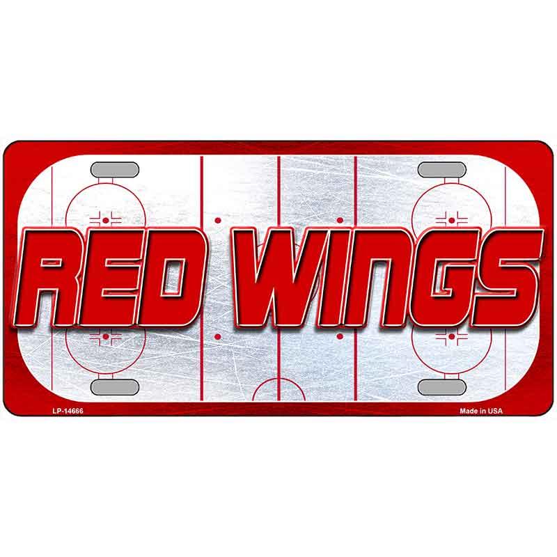 RED WINGS Graphic Novelty Metal License Plate LP-14666 12" x 6" Automotive (LP)