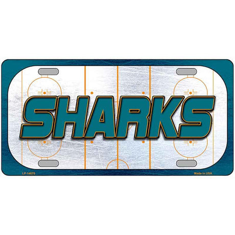 SHARKS Graphic Novelty Metal License Plate LP-14679 12" x 6" Automotive (LP)