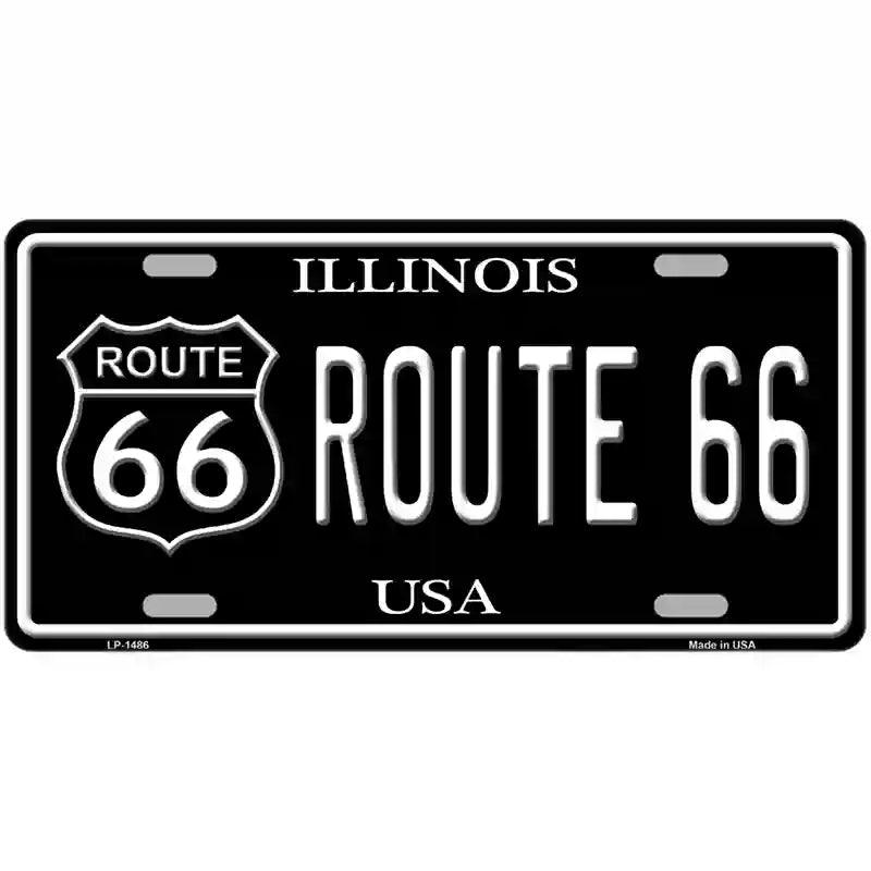 Route 66 Illinois Metal Novelty License Plate 12" x 6" (LP)