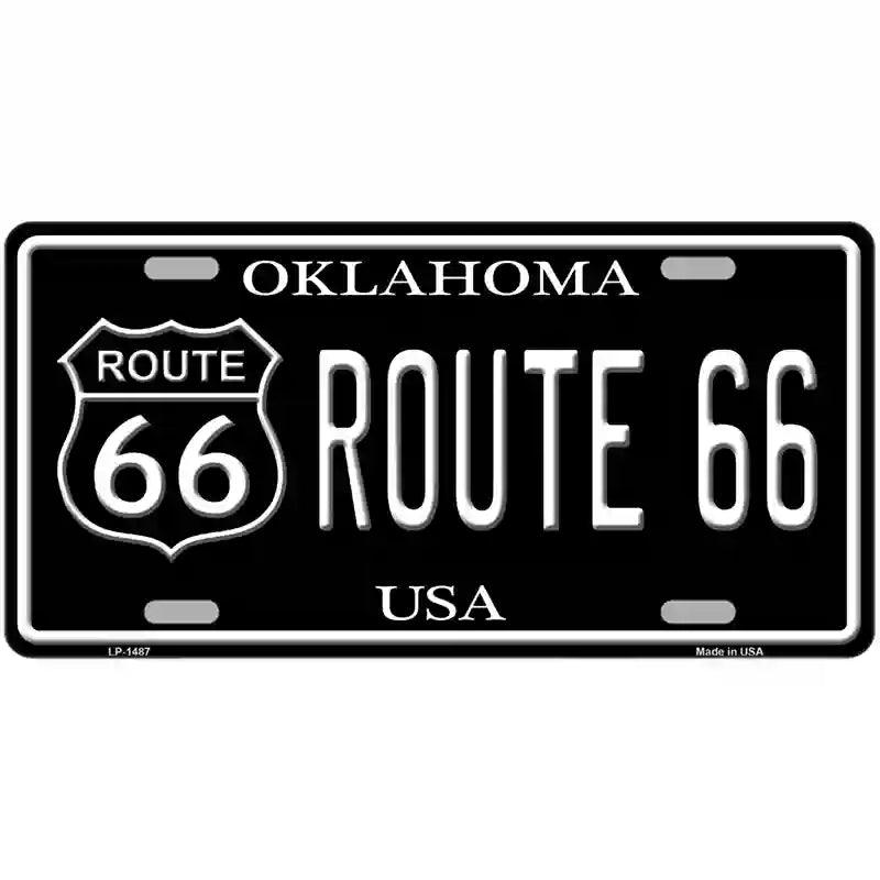 Route 66 Oklahoma Metal Novelty License Plate 12" x 6" (LP)