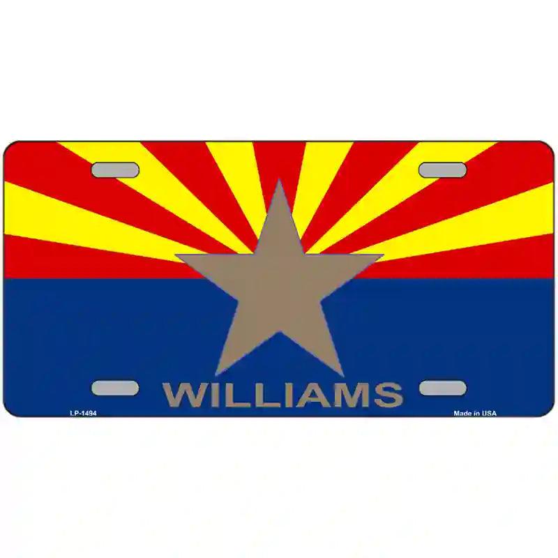 Williams Arizona Flag Metal Novelty License Plate 12" x 6" (LP)