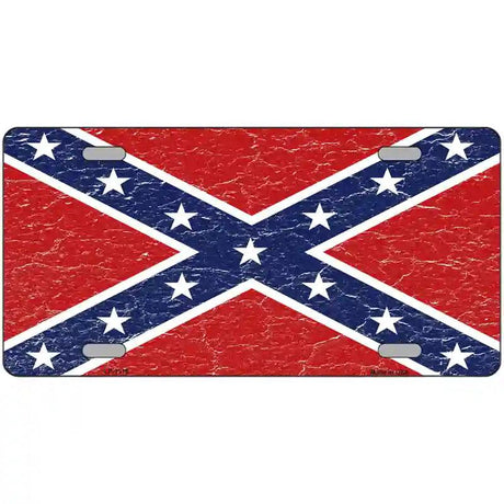 Distressed Confederate Flag Metal Novelty License Plate 12" x 6" (LP)