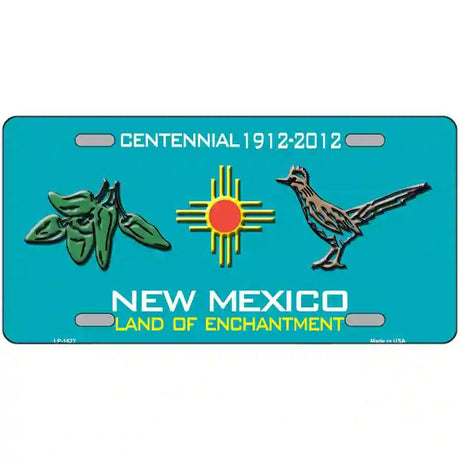 Green Chili & Road Runner New Mexico Metal Novelty License Plate 12" x 6" (LP)