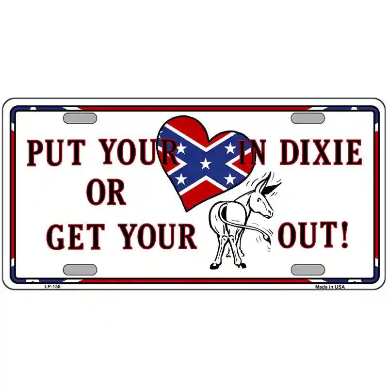 Heart In Dixie Metal Novelty License Plate 12" x 6" (LP)