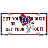 Heart In Dixie Metal Novelty License Plate 12" x 6" (LP)