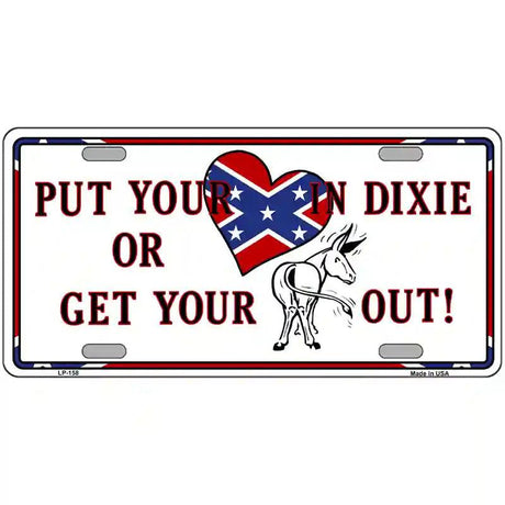 Heart In Dixie Metal Novelty License Plate 12" x 6" (LP)