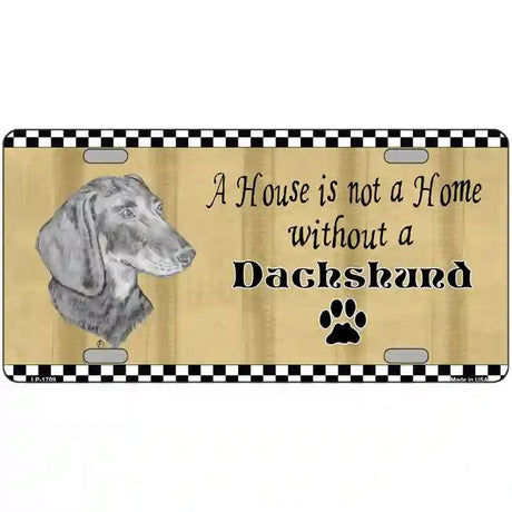 Pencil Sketch Dachshund Metal Novelty License Plate 12" x 6" (LP)