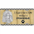 Pencil Sketch Poodle Metal Novelty License Plate 12" x 6" (LP)