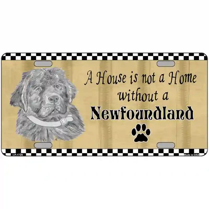 Pencil Sketch New Foundland Metal Novelty License Plate 12" x 6" (LP)