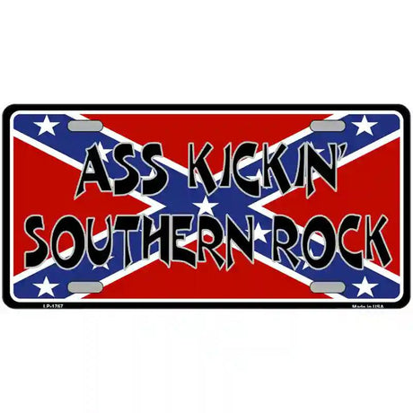 Southern Rock Confederate Flag Metal Novelty License Plate 12" x 6" (LP)