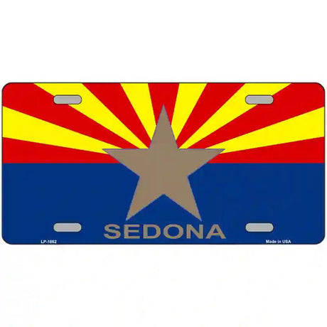 Sedona Arizona State Flag Metal Novelty License Plate 12" x 6" (LP)