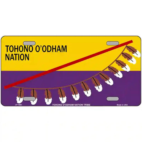 Tohono Oodham Flag Metal Novelty License Plate 12" x 6" (LP)