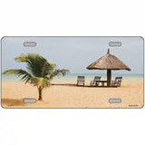 Tropical Beach Setting Metal Novelty License Plate 12" x 6" (LP)