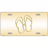 Flip Flops Yellow Metal Novelty License Plate 12" x 6" (LP)
