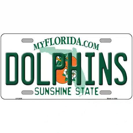 Dolphins Florida State Novelty Metal License Plate 12" x 6" (LP)