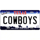 Cowboys Texas State Novelty Metal License Plate 12" x 6" (LP)
