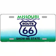 Route 66 Shield Missouri Metal Novelty License Plate 12" x 6" (LP)