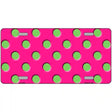 Lime Green Polka Dots Hot Pink Metal Novelty License Plate 12" x 6" (LP)